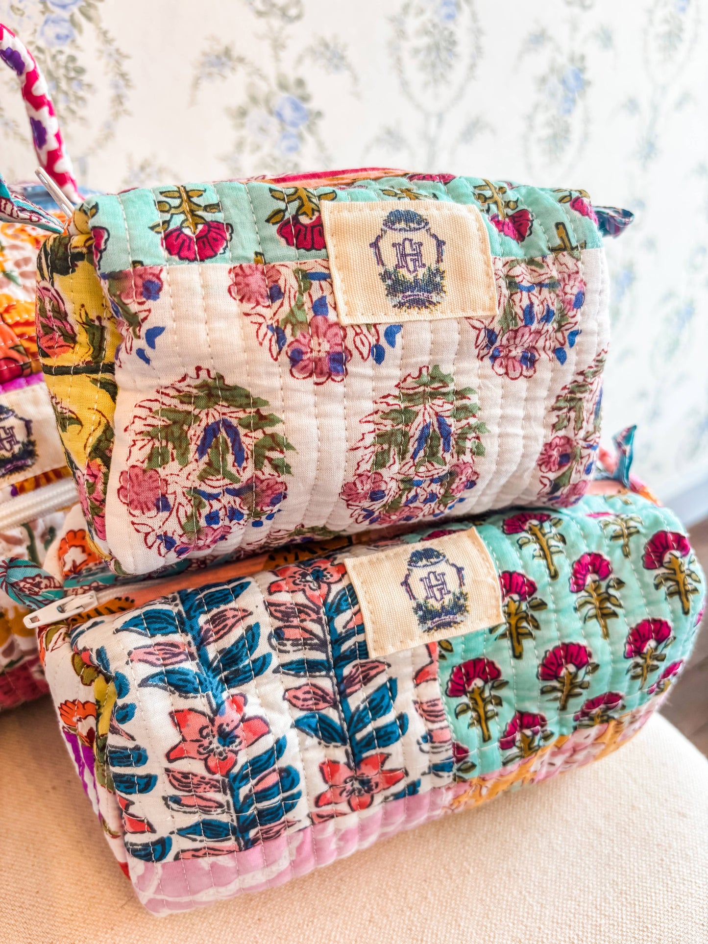 Wildflower Patch | Quilted Cosmetic Bags
