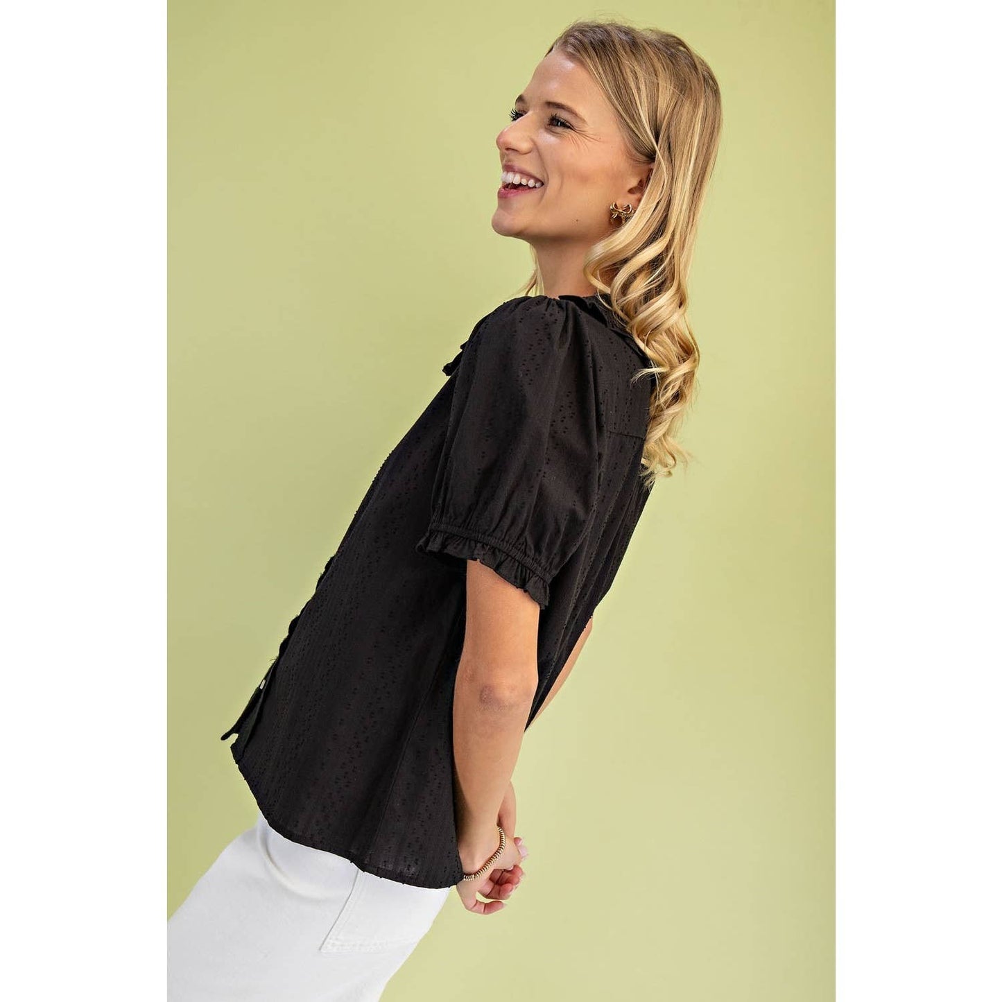 Peter Pan Collar Puff Sleeve Blouse