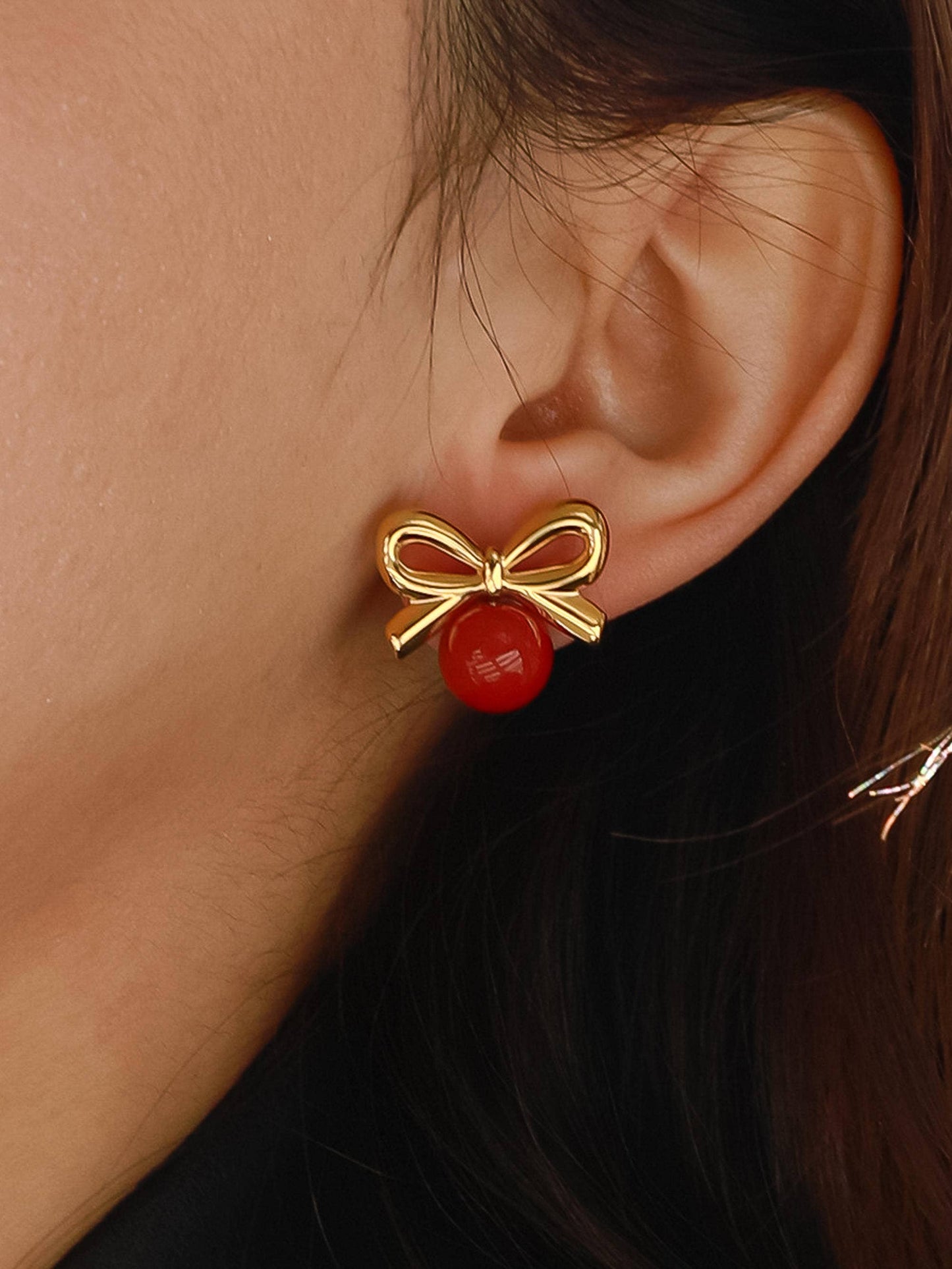 Fleury 18K Non-Tarnish Dainty Bow Earring