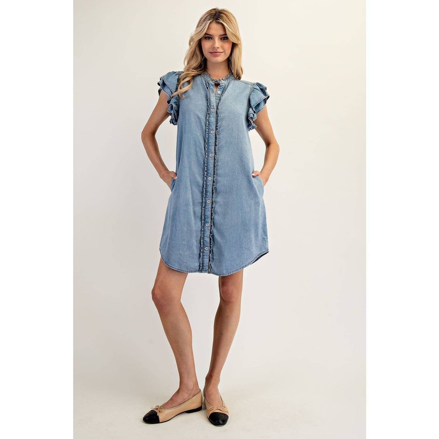 Ruffle Sleeve Mini Dress