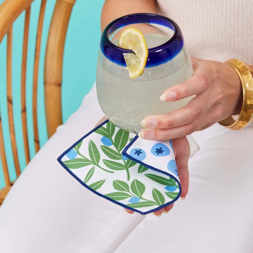 BLUEBERRY MEDLEY Reusable Eco Cocktail Napkins, set of 8