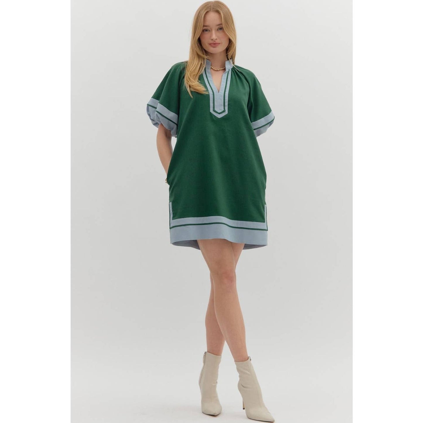 Colorblock Pullover Mini Dress