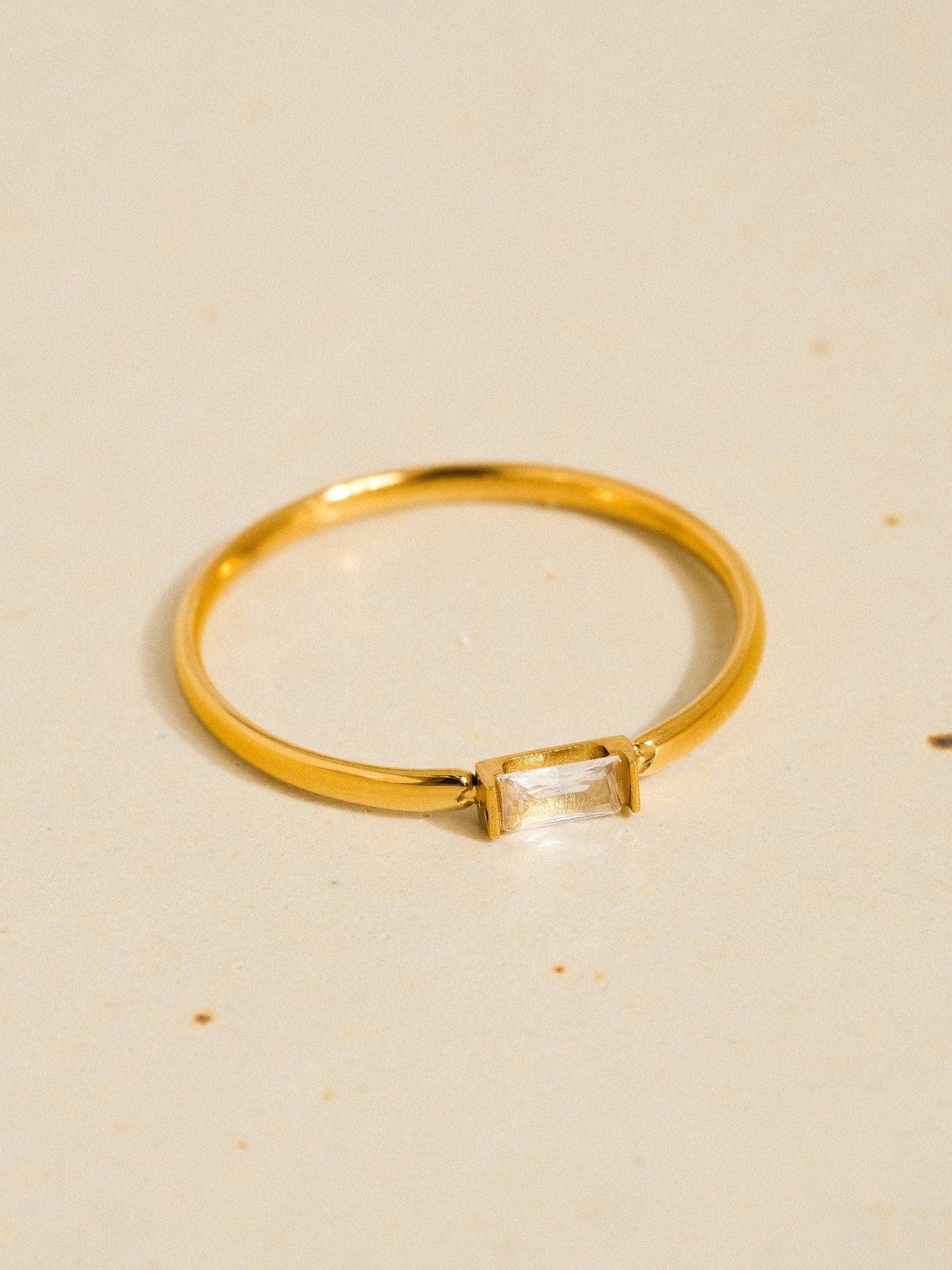 Côme 18K Gold Non-Tarnish Minimalist Thin CZ Band SIZE 7