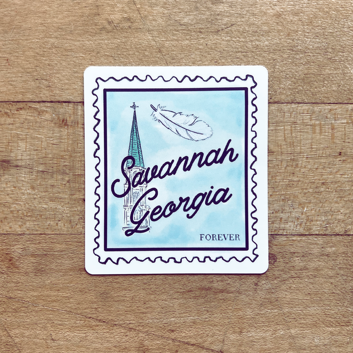 Savannah Feather Stamp Sticker