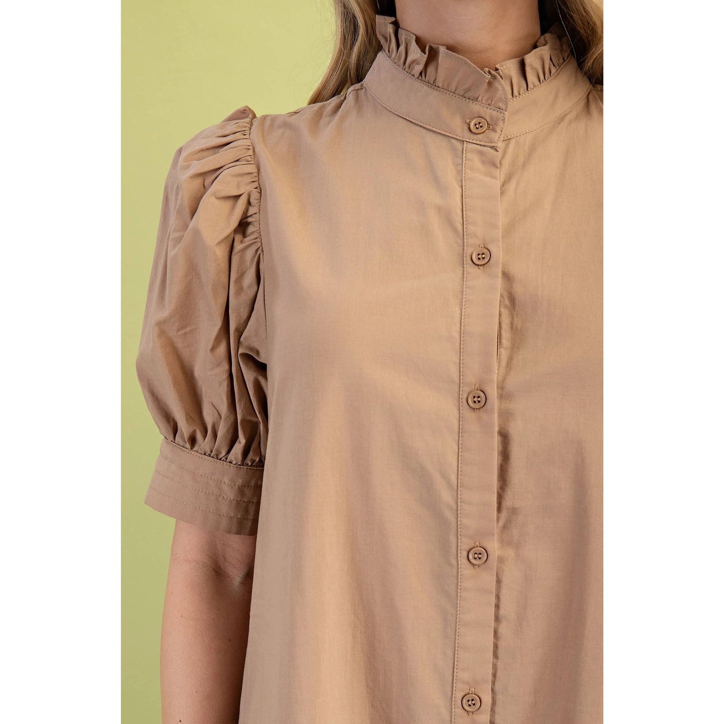 Ruffled Collar Midi Dress