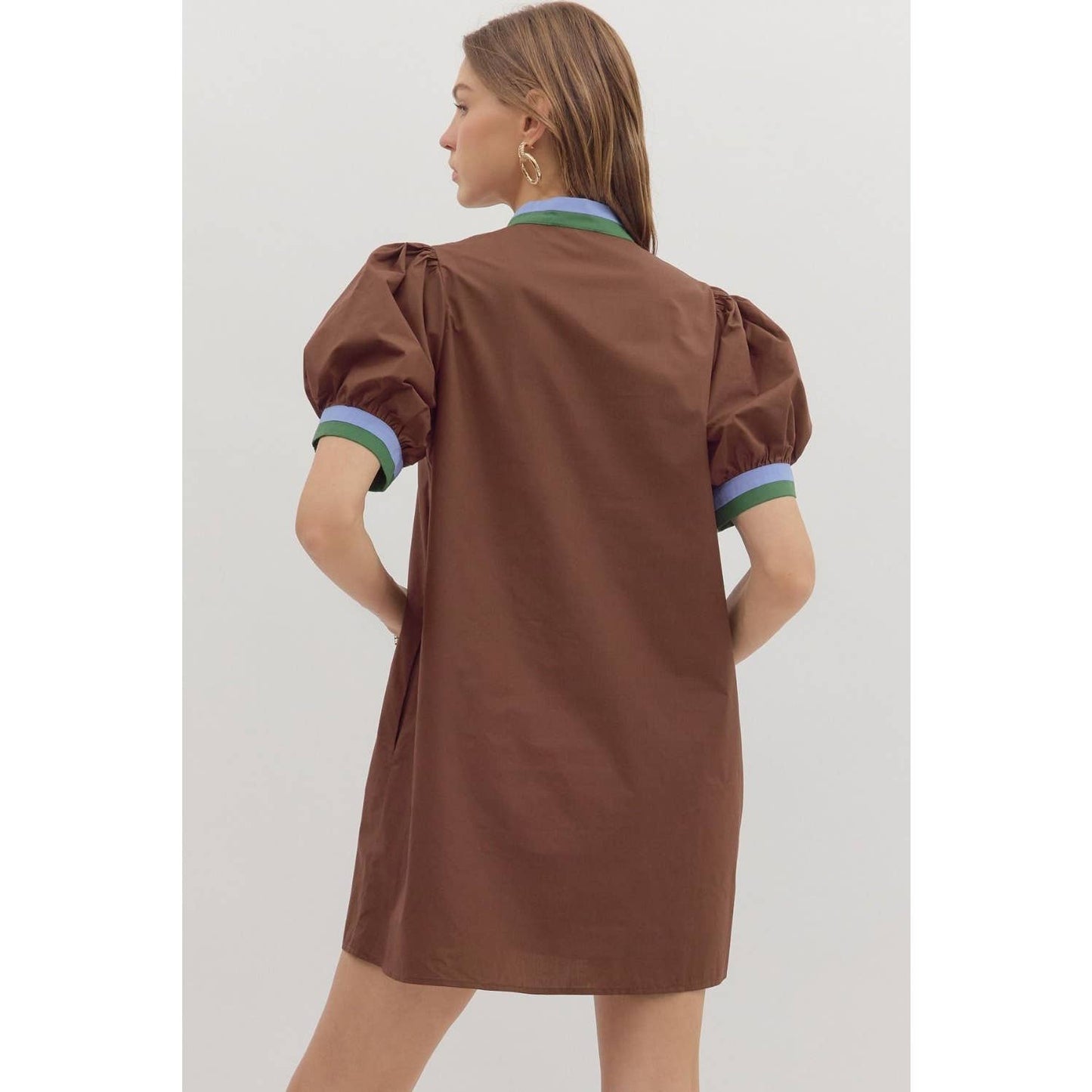 Solid Short Sleeve Pullover Mini Dress