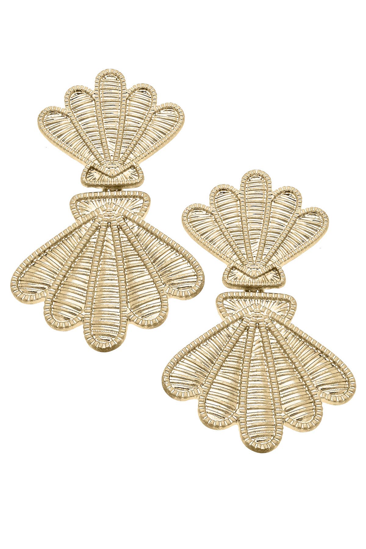 Shelia Sculpted Wicker Statement Earrings in Natural