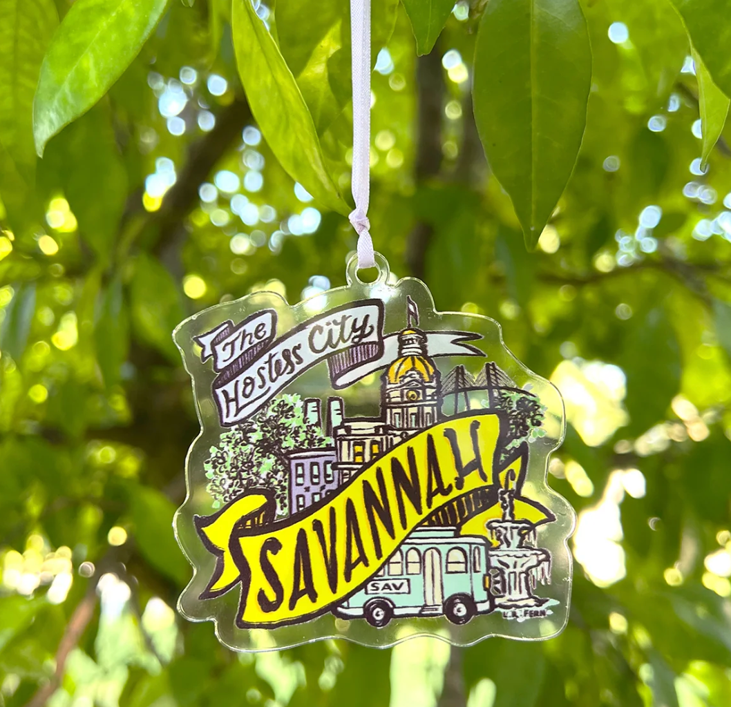 Savannah Scroll Acrylic Christmas Ornament