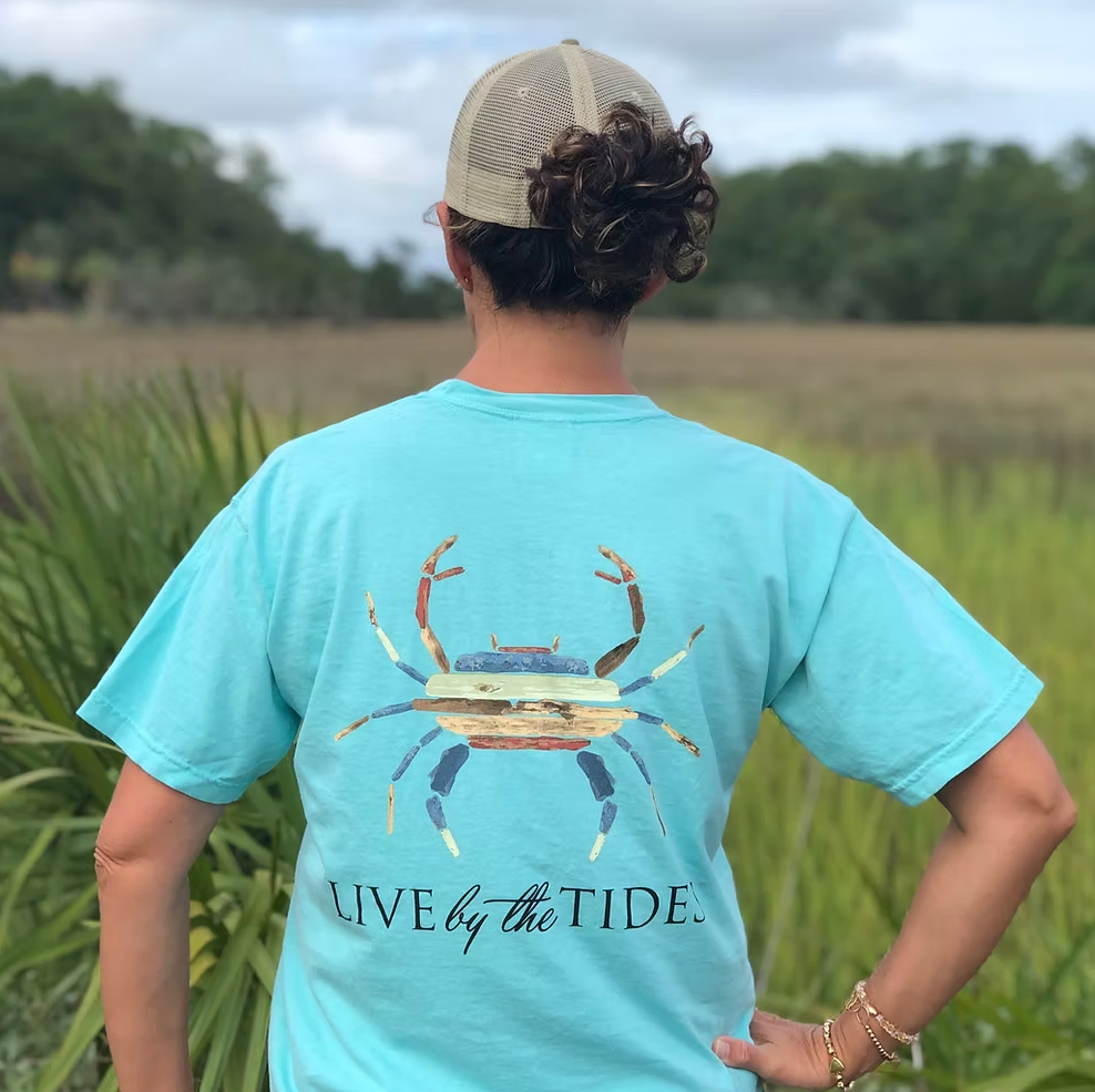 Live By The Tides Crab Shirt Unisex