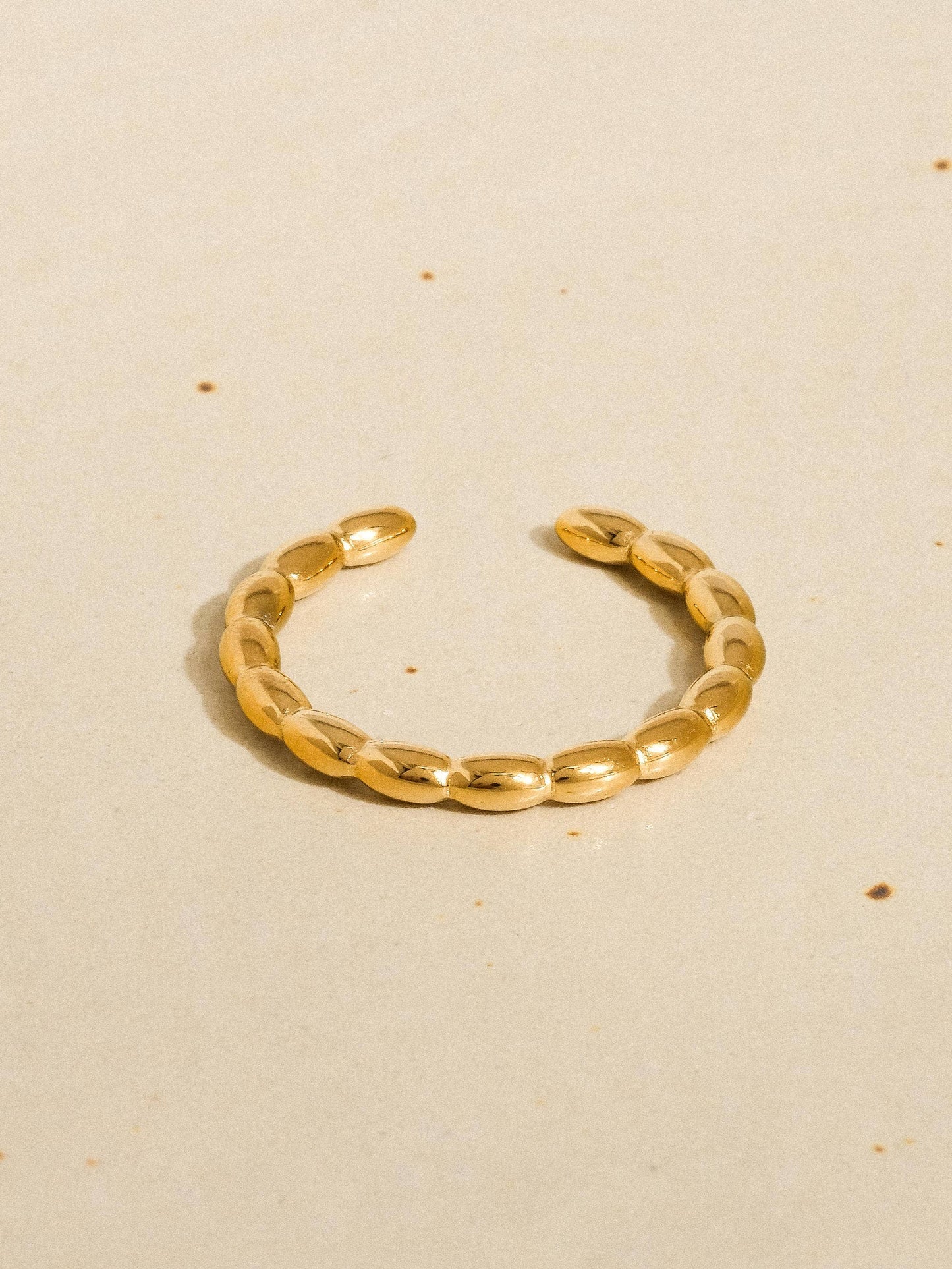 Jurnee 18K Non-Tarnish Thin Beaded Ring