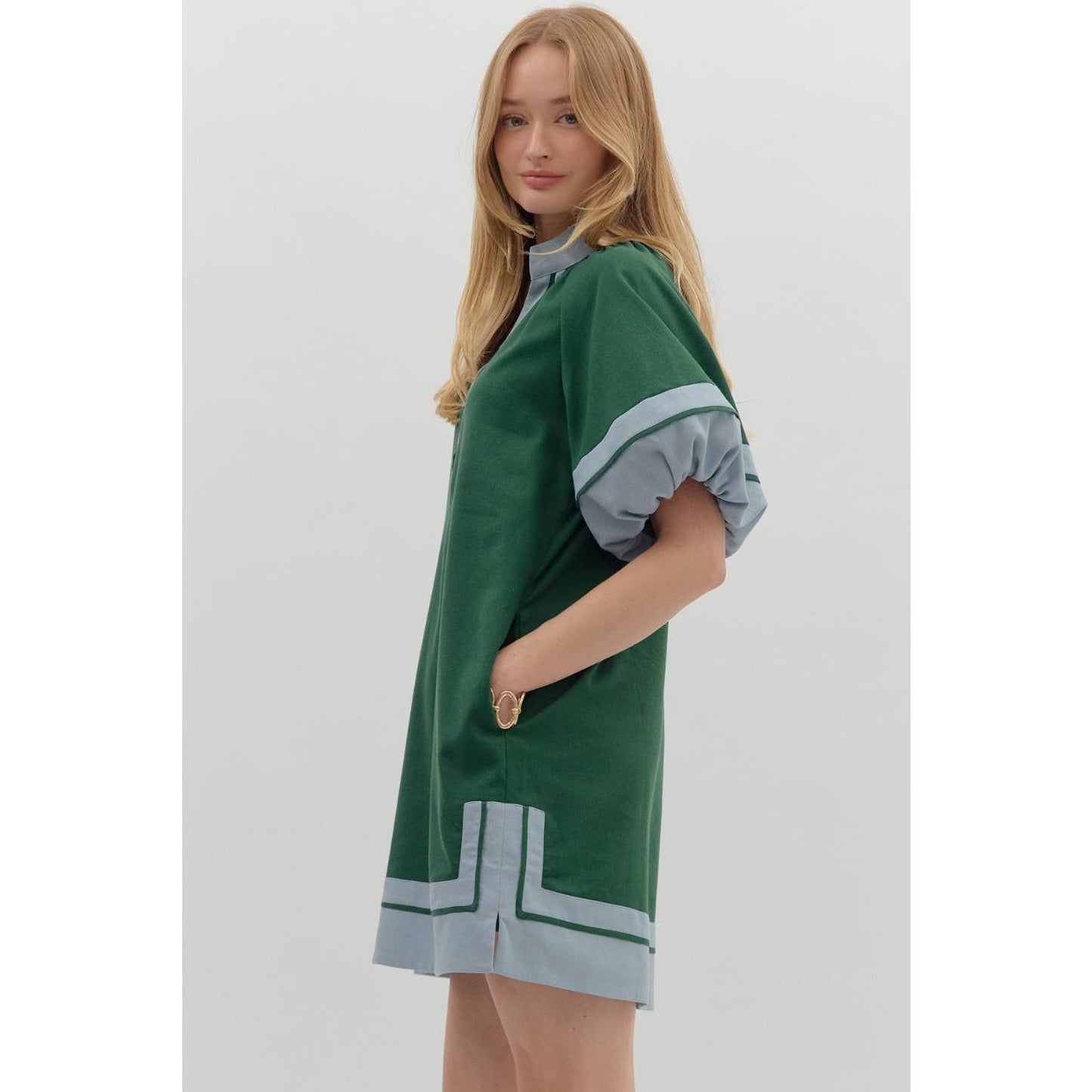 Colorblock Pullover Mini Dress