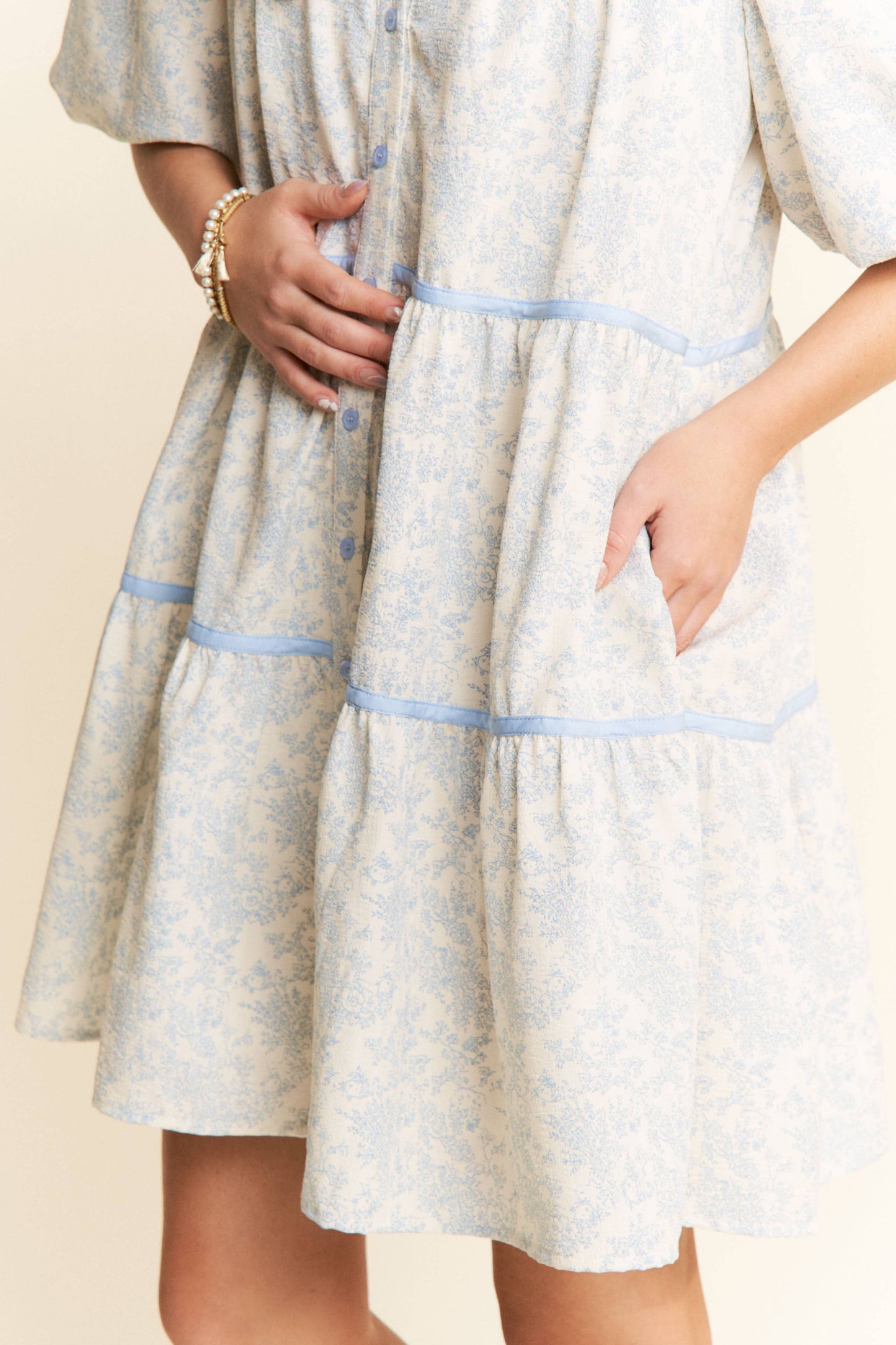 Floral Print Button Down Tunic Dress