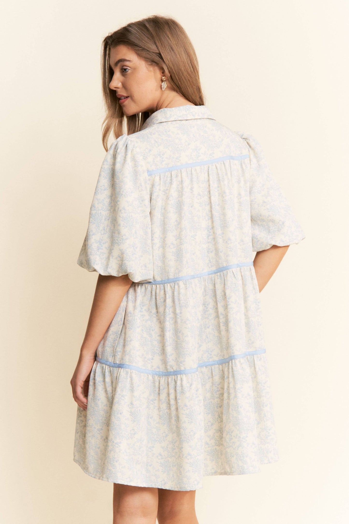 Floral Print Button Down Tunic Dress