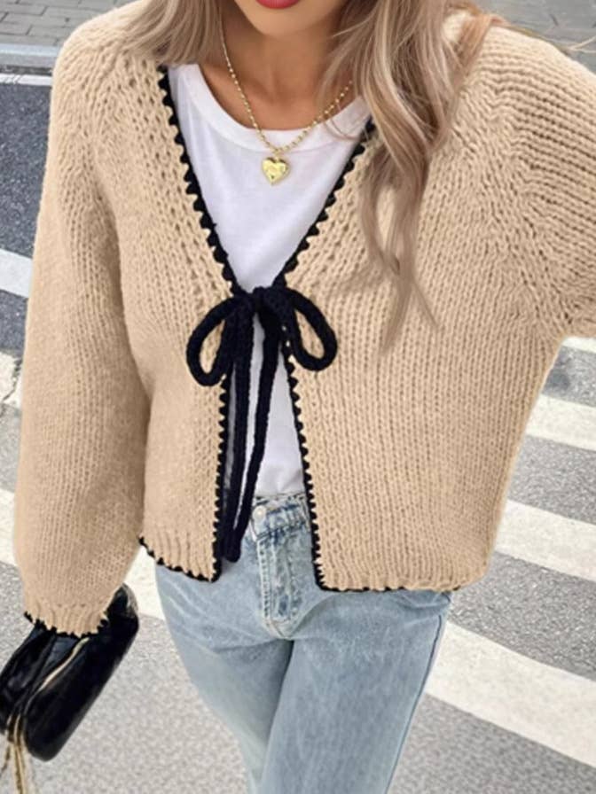 Tie Front Cardigan Sweater