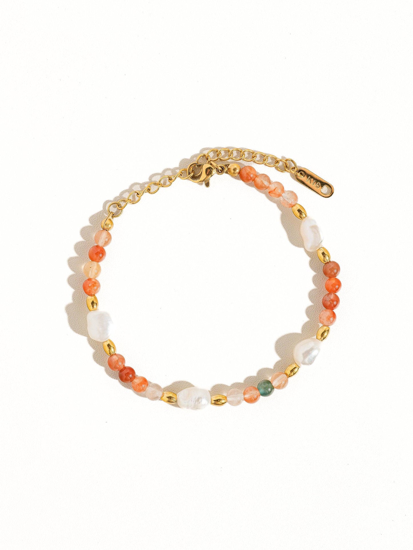 18K Non-Tarnish Bohemian Stone and Bead Bracelet