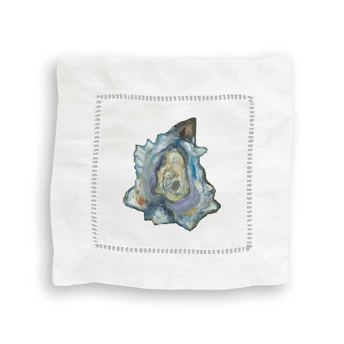Colorful Oysters Mixed Linen Cocktail Napkin Set
