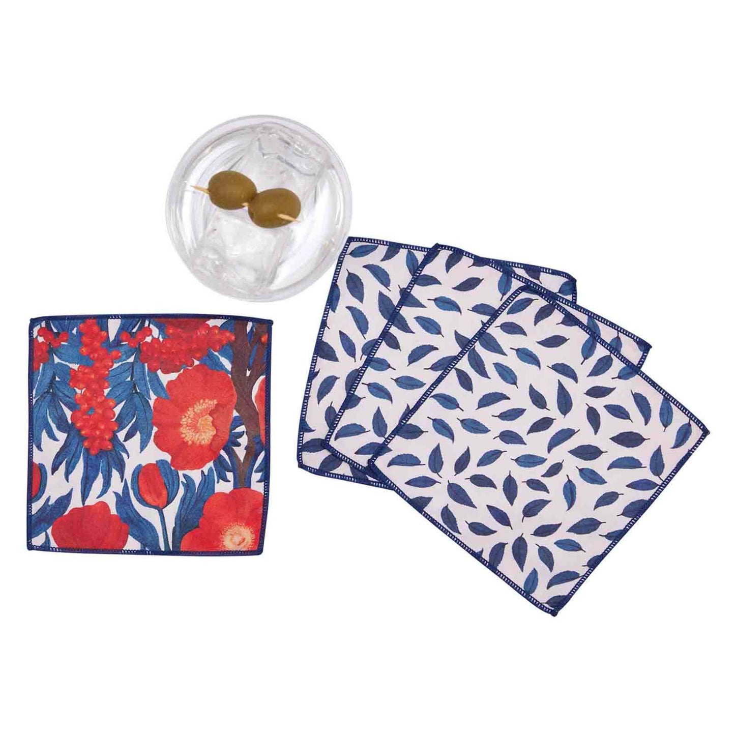 ICELANDIC POPPIES Reusable Cocktail Napkins, Set of 8