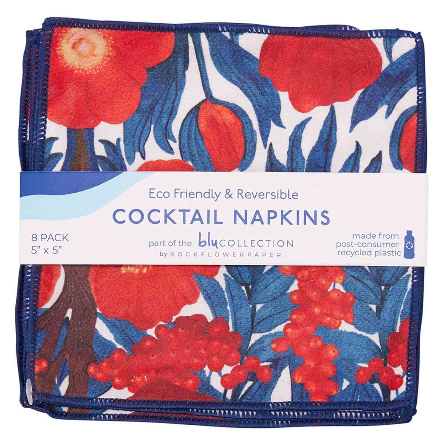 ICELANDIC POPPIES Reusable Cocktail Napkins, Set of 8