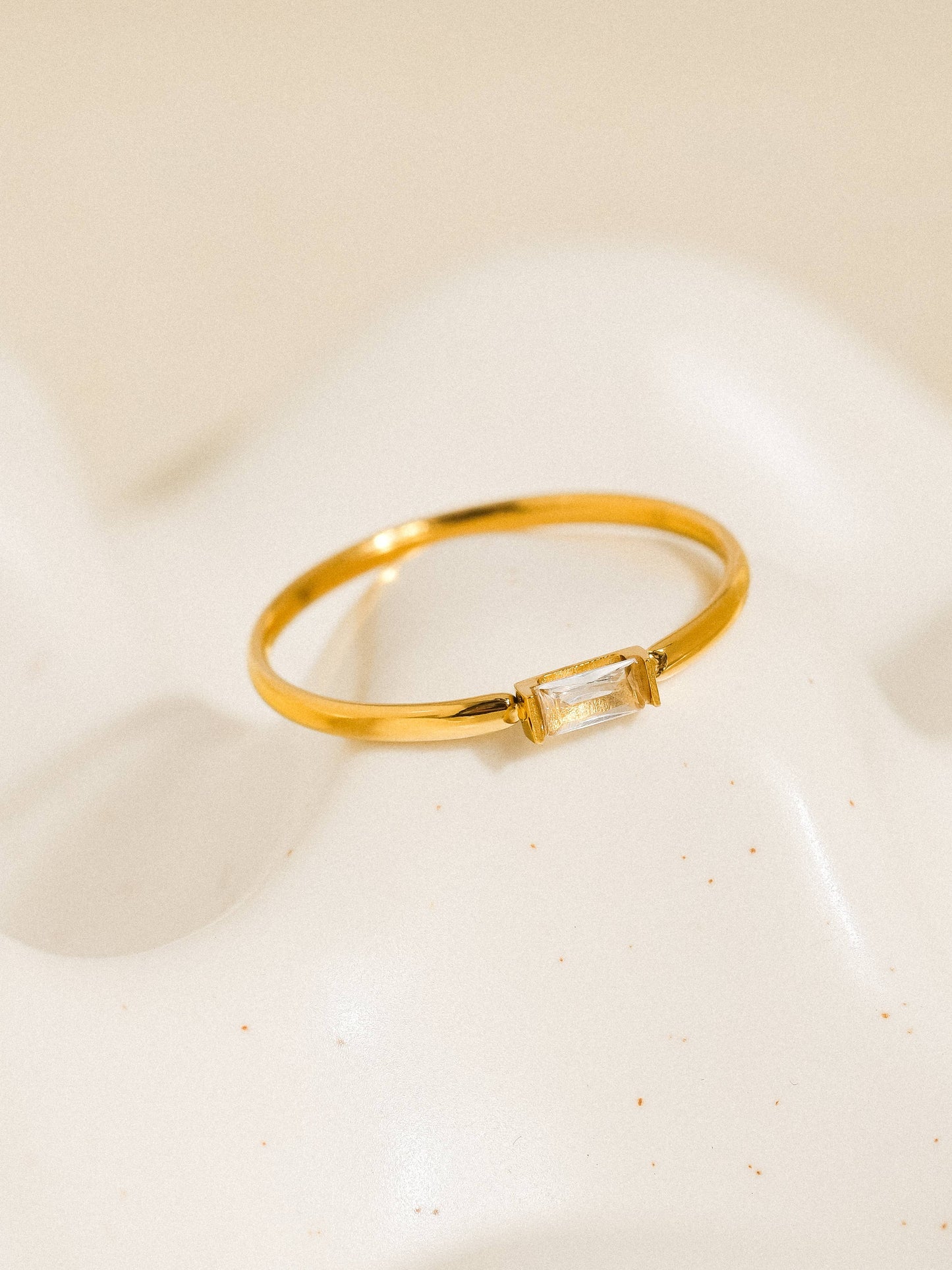 Côme 18K Gold Non-Tarnish Minimalist Thin CZ Band SIZE 7