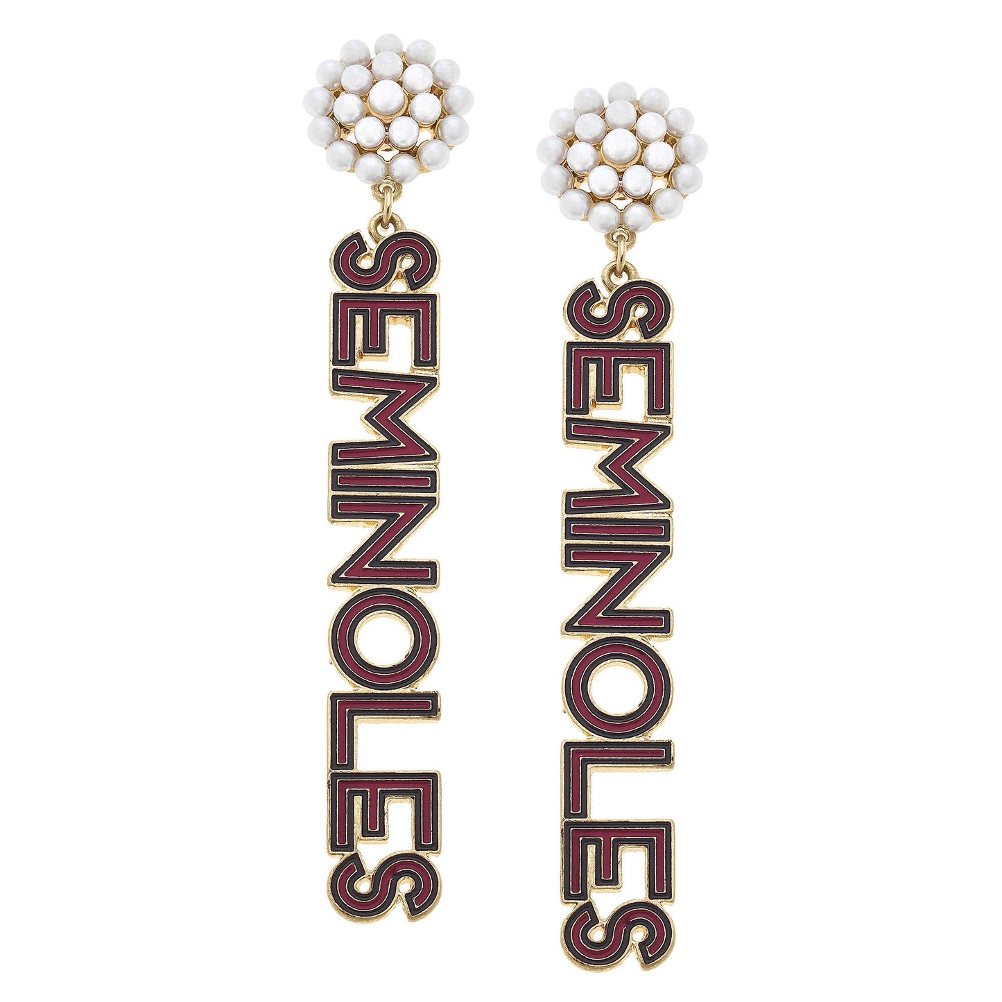 Florida State Seminoles Outline Enamel Drop Earrings
