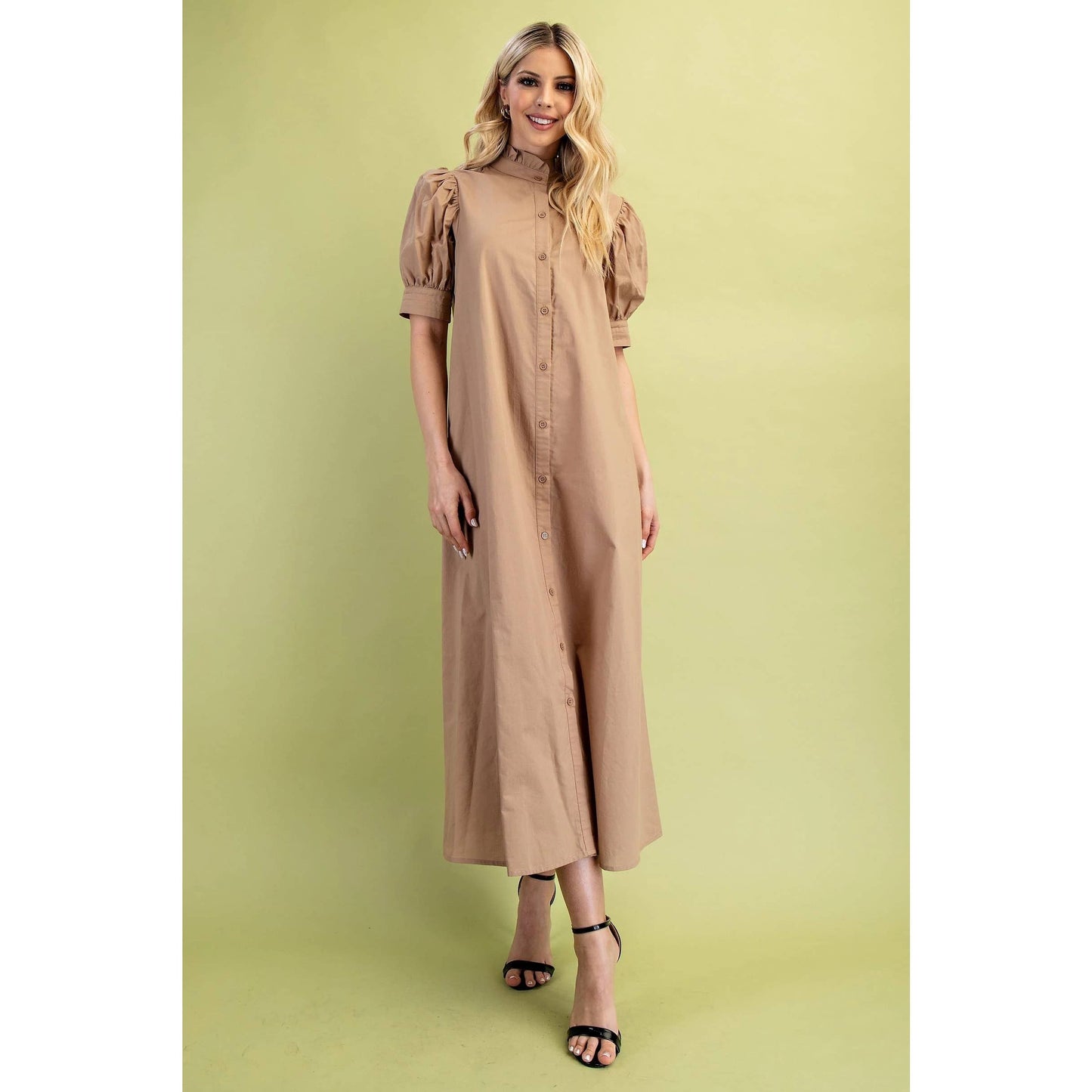 Ruffled Collar Midi Dress