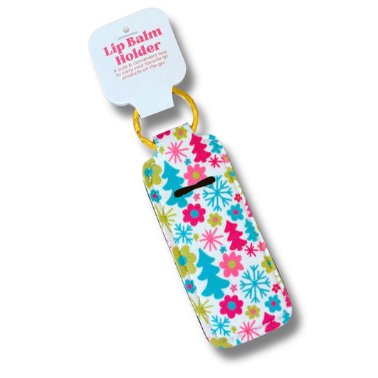 Lip Balm Keychain Holder - 1960s Christmas