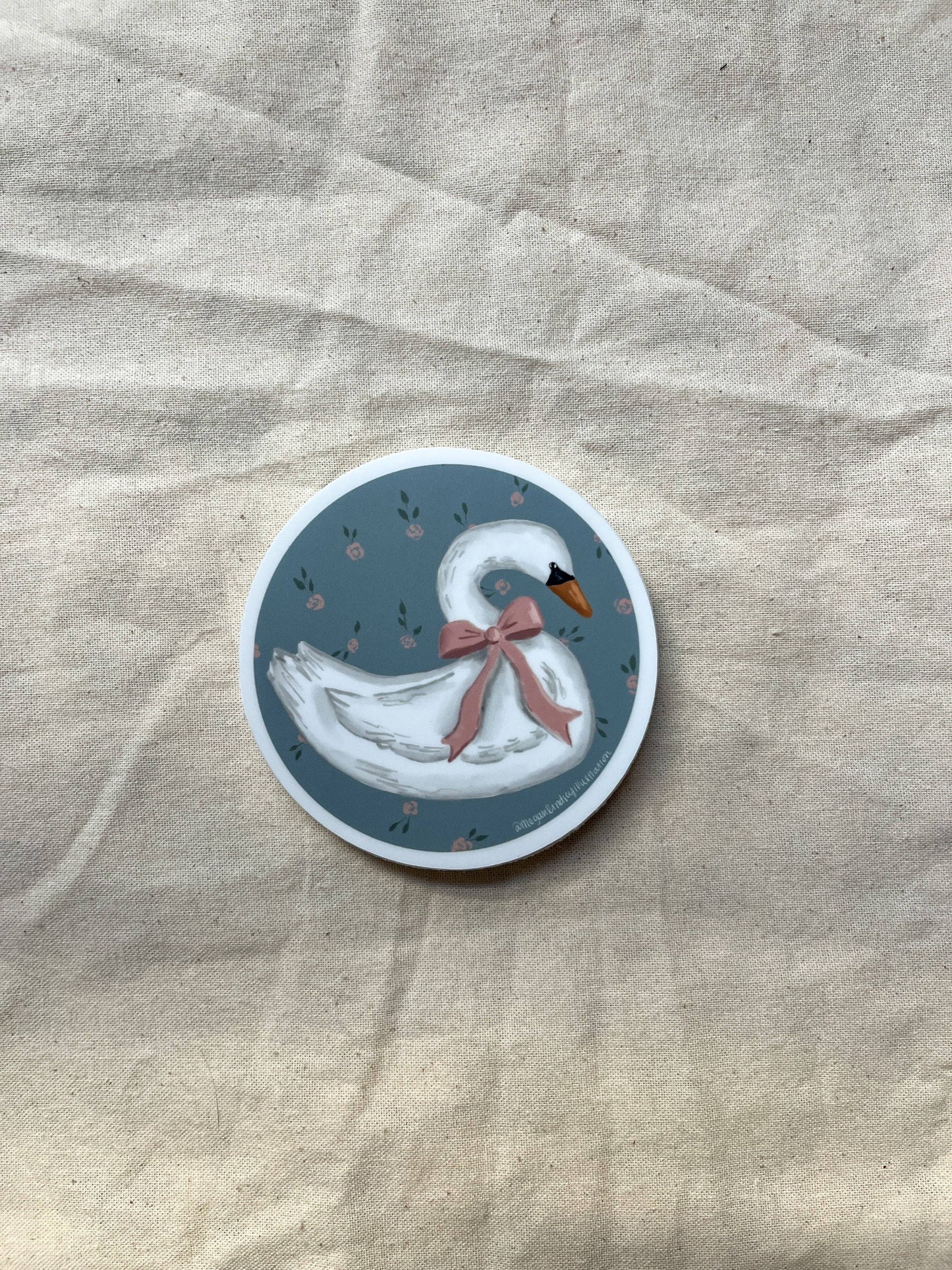 Vintage Swan Sticker