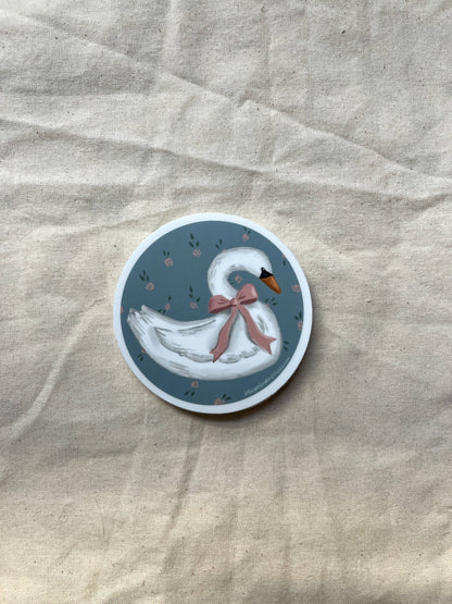 Vintage Swan Sticker