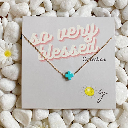 So Very Blessed Cross Necklace – Waterproof Gold Chain