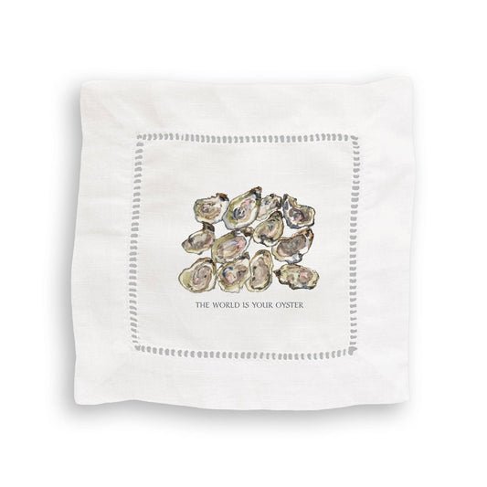 A Dozen Oysters Linen Cocktail Napkins **NO QUOTE**