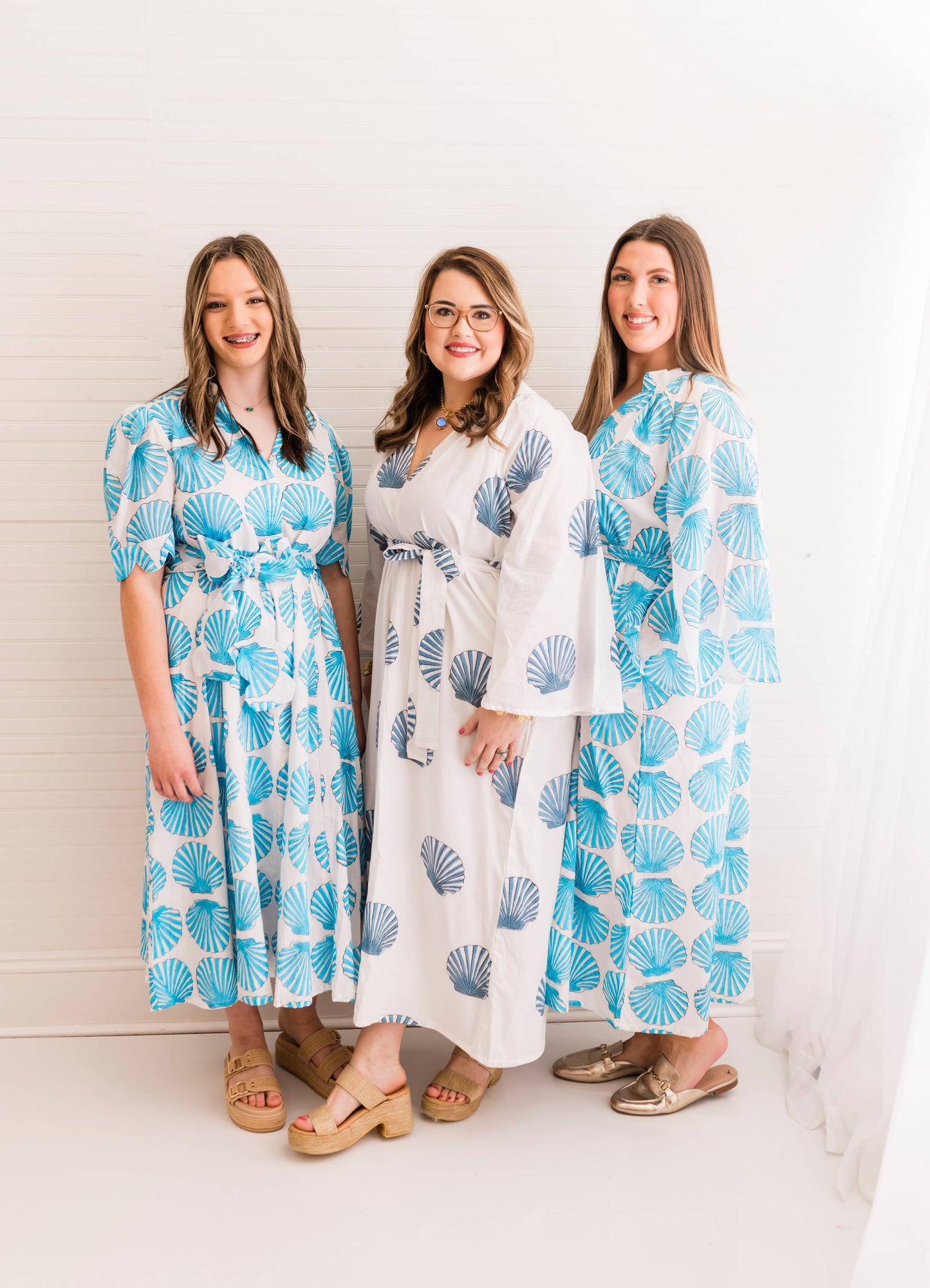 Sanibel Aqua Shell Grace Scalloped Dress