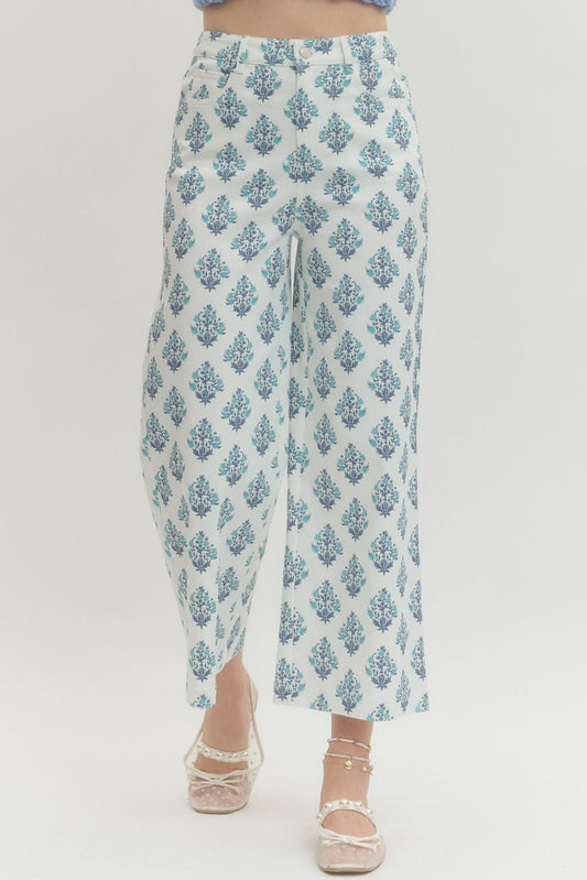 Block Print Floral Pants