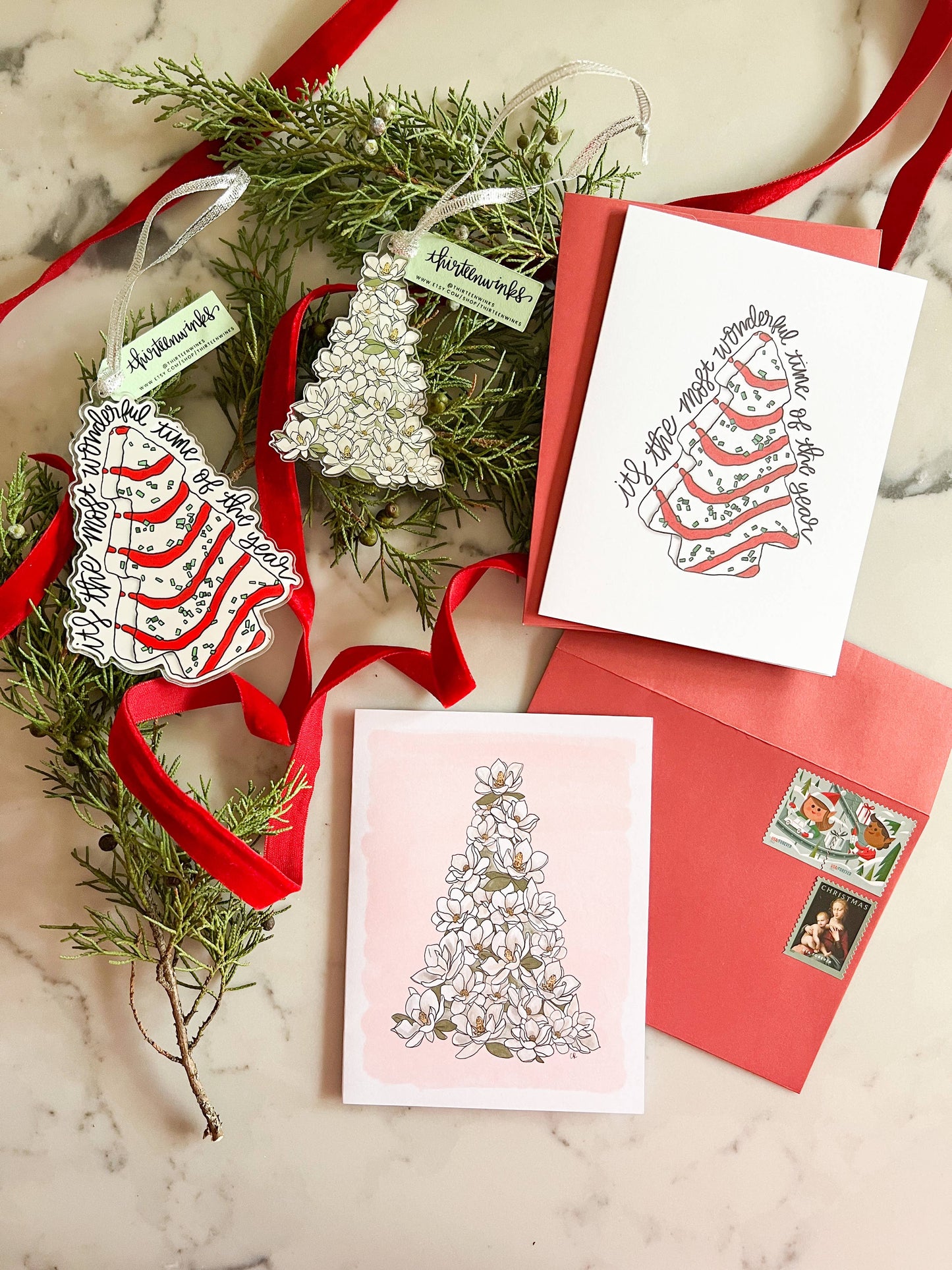 Magnolia Christmas tree ornament