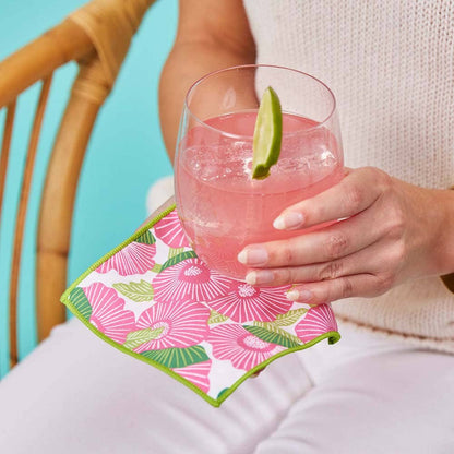 POPPY PAPAVER Reusable Eco Cocktail Napkins, set of 8