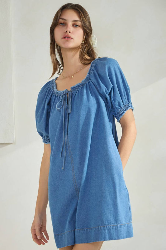 Washed Denim Romper