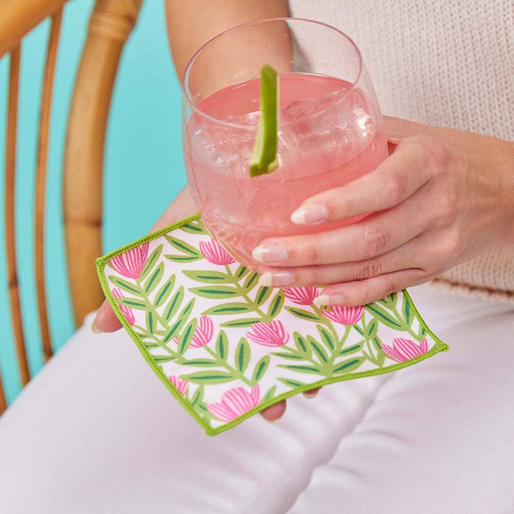 POPPY PAPAVER Reusable Eco Cocktail Napkins, set of 8