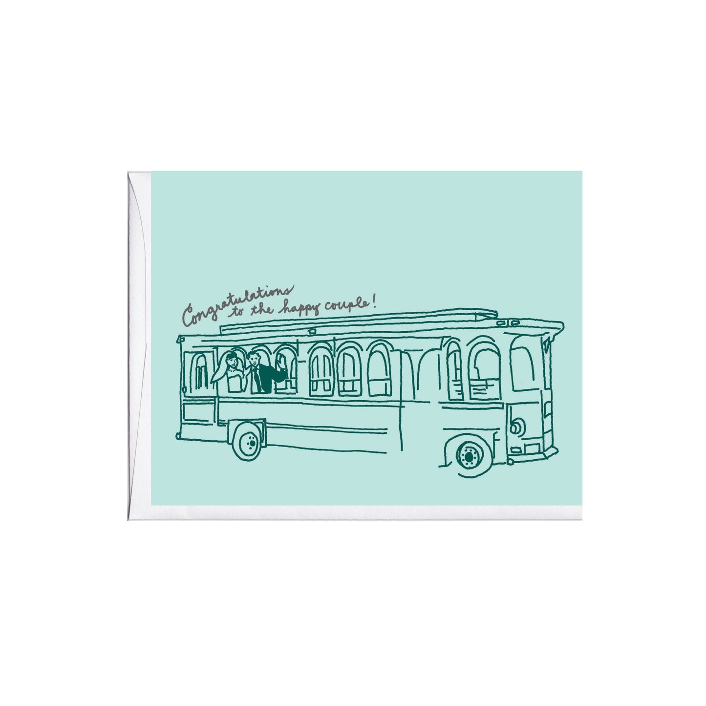 Trolley Wedding Greeting Card