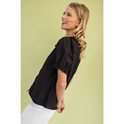 Peter Pan Collar Puff Sleeve Blouse