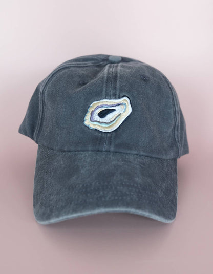 Oyster Embroidered Hat, Washed Navy