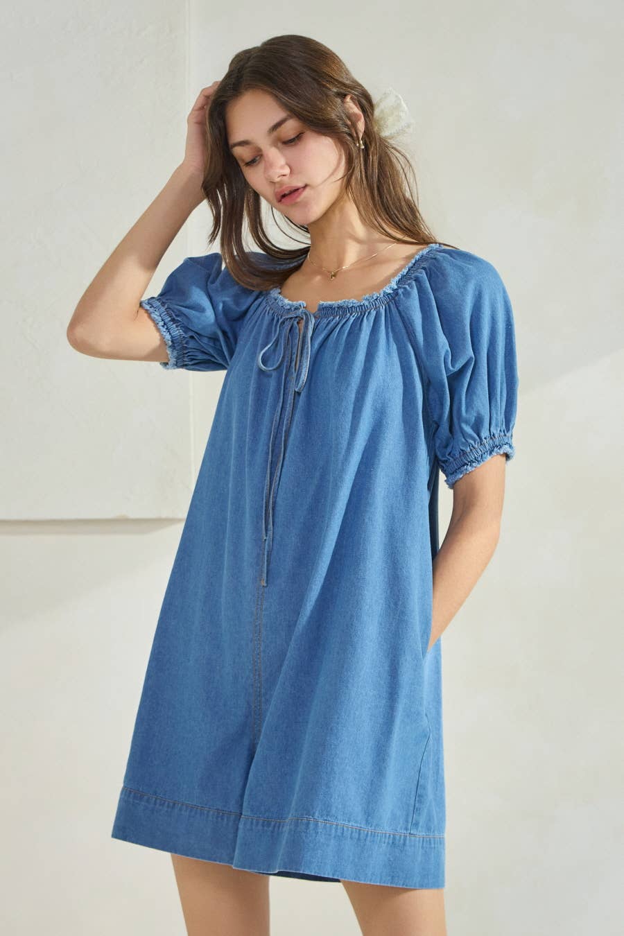 Washed Denim Romper