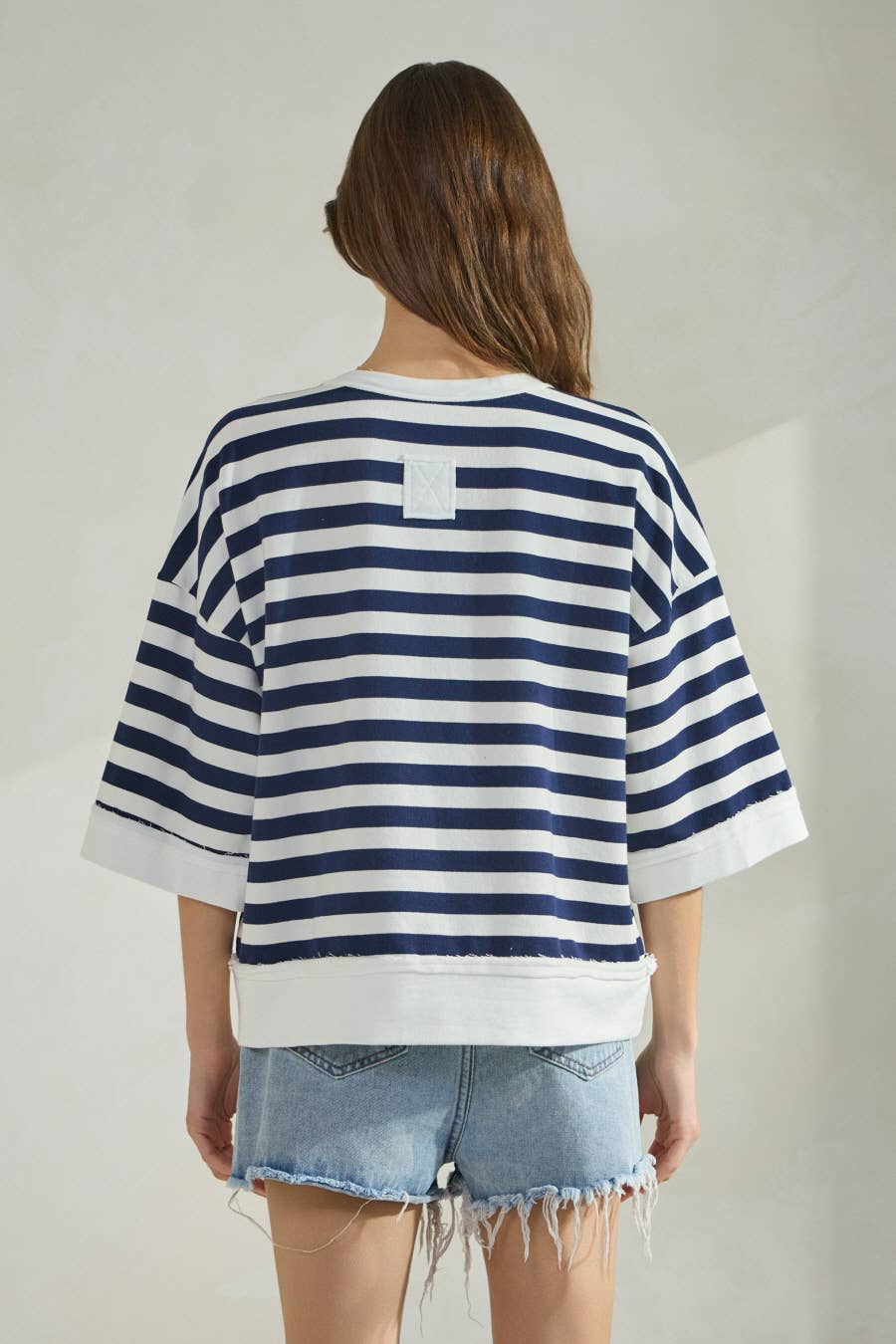 Marine Striped French Terry Pullover