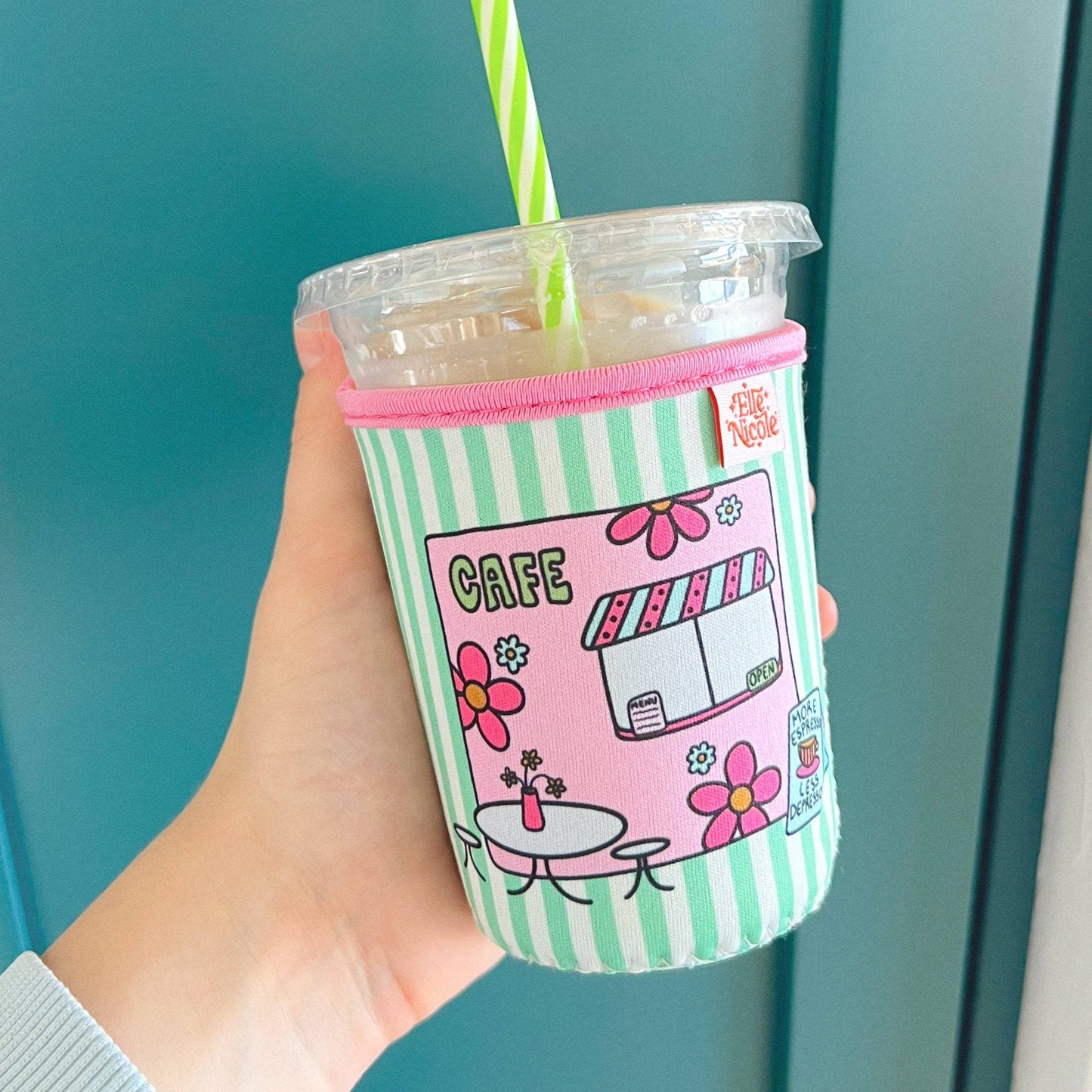 Coffee Cup Cover - Cafe Doodle - Iced Drink Sleeve