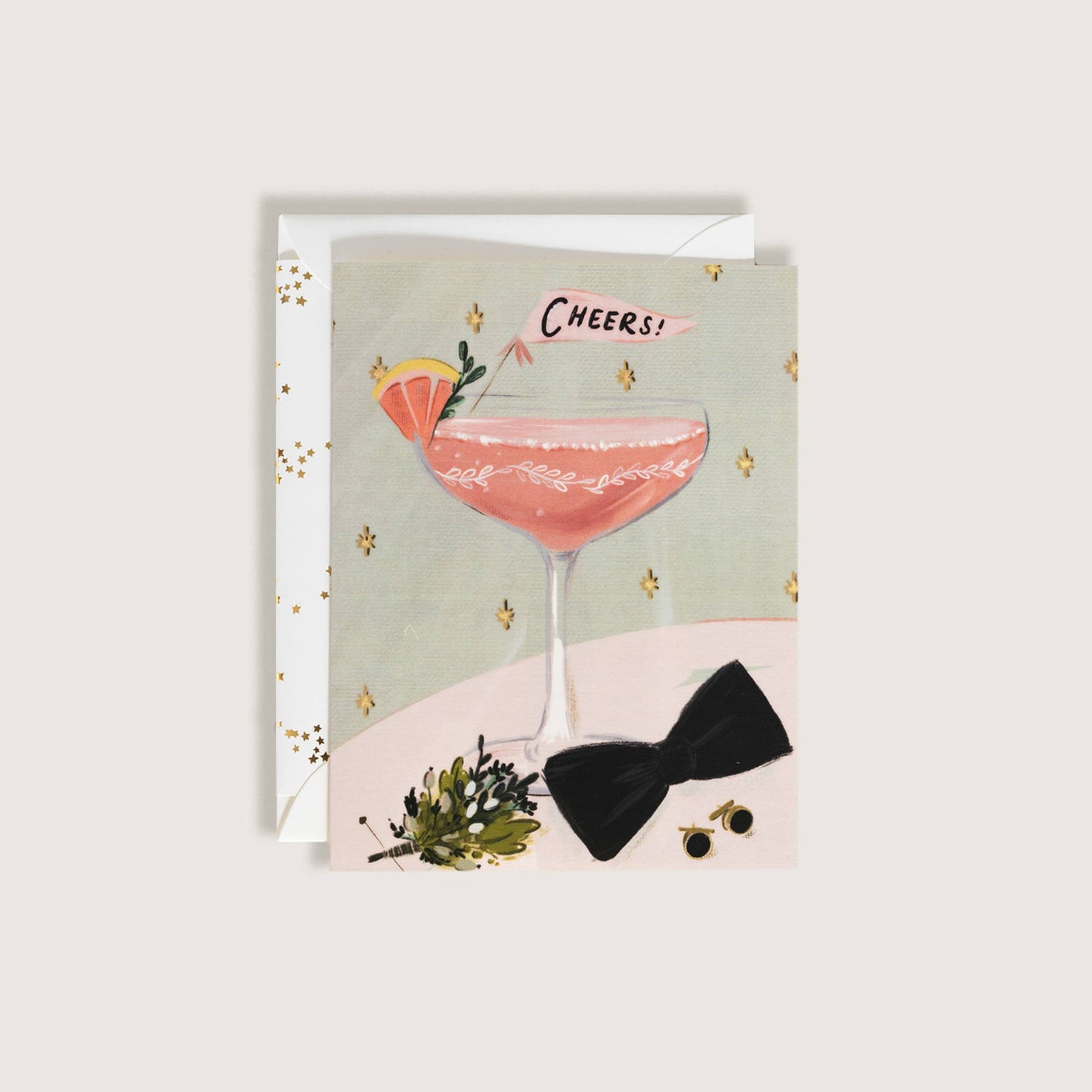 Cheers Wedding Cocktail Martini Greeting Card