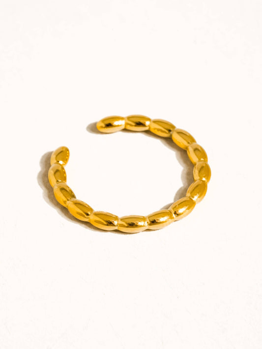 Jurnee 18K Non-Tarnish Thin Beaded Ring