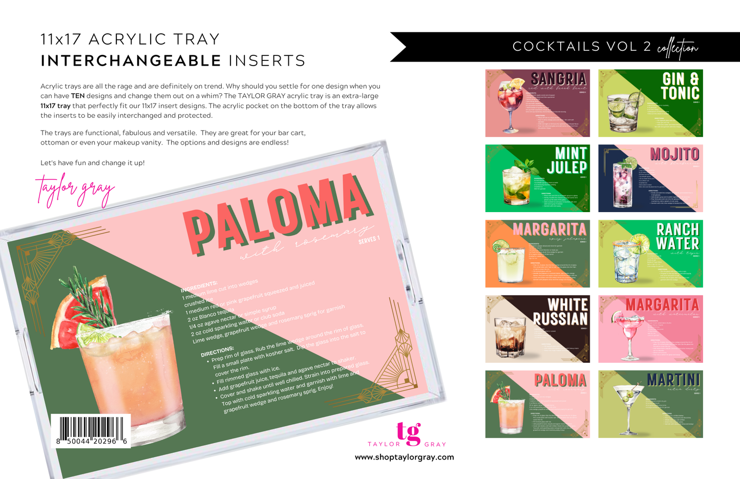 COCKTAILS VOL 2 insert set of 10