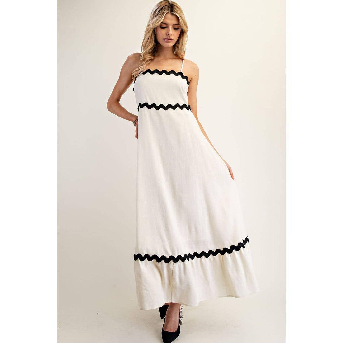 Ric Rac Trim Maxi Dress