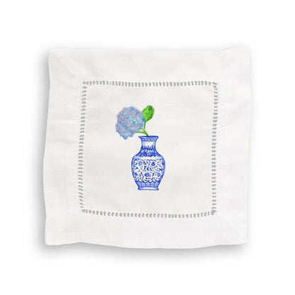 Hydrangea Vases Mixed Linen Cocktail Napkin Set