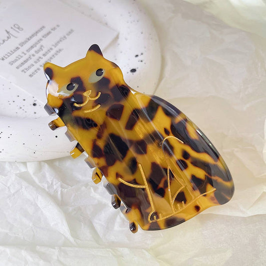 TORTOISE SHELL KITTEN HAIR CLIP