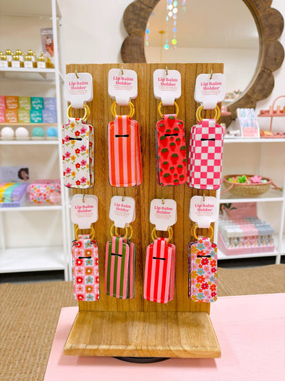 Lip Balm Keychain Holder - Floral Medallion