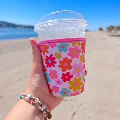Cutie Cup Cover - Retro Florals - Iced Drink Sleeve